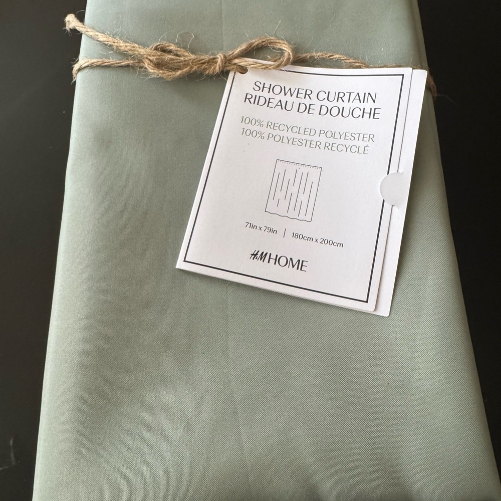 H&M Soft Green Shower Curtain